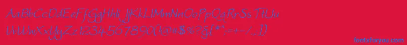 WorstveldOblique Font – Blue Fonts on Red Background