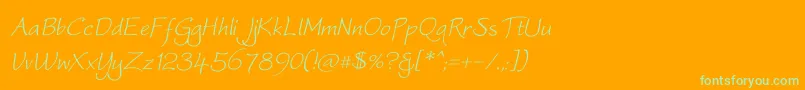 WorstveldOblique Font – Green Fonts on Orange Background