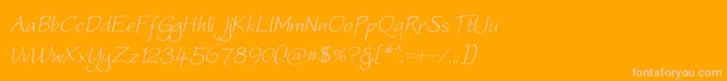 WorstveldOblique-Schriftart – Rosa Schriften auf orangefarbenem Hintergrund