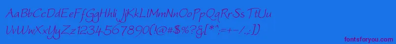 Шрифт WorstveldOblique – фиолетовые шрифты на синем фоне