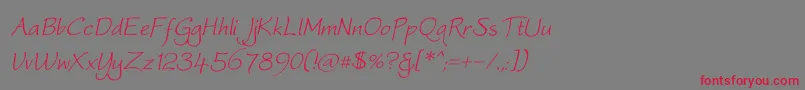 WorstveldOblique Font – Red Fonts on Gray Background