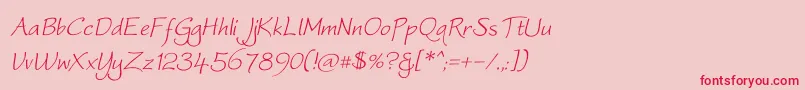 フォントWorstveldOblique – ピンクの背景に赤い文字