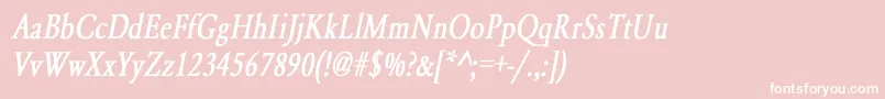 フォントYearlindNormalCondensedBoldItalic – ピンクの背景に白い文字