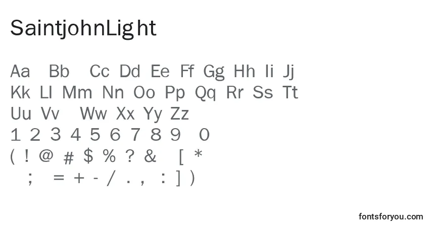 SaintjohnLight Font – alphabet, numbers, special characters