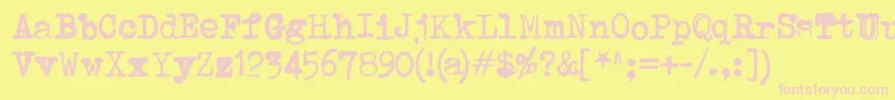 Avojaloin Font – Pink Fonts on Yellow Background