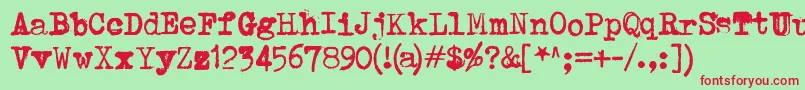 Avojaloin Font – Red Fonts on Green Background