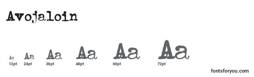Размеры шрифта Avojaloin