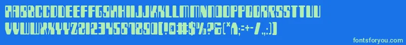 Zyv2c Font – Green Fonts on Blue Background