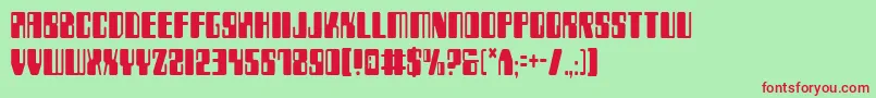 フォントZyv2c – 赤い文字の緑の背景
