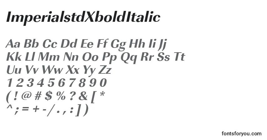 Шрифт ImperialstdXboldItalic – алфавит, цифры, специальные символы