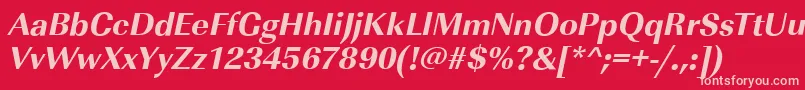 ImperialstdXboldItalic Font – Pink Fonts on Red Background