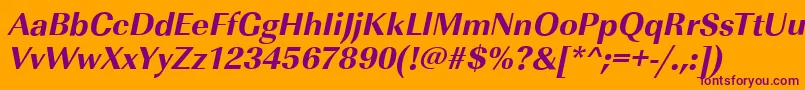 ImperialstdXboldItalic Font – Purple Fonts on Orange Background