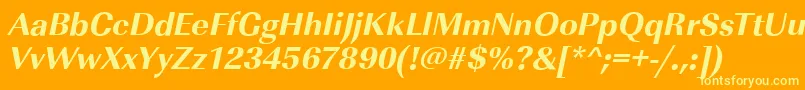 ImperialstdXboldItalic Font – Yellow Fonts on Orange Background