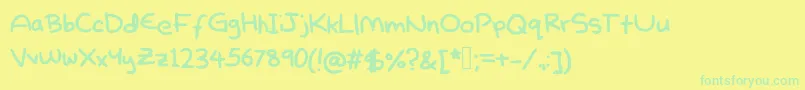 Шрифт Ordinaryartichoke – зелёные шрифты на жёлтом фоне
