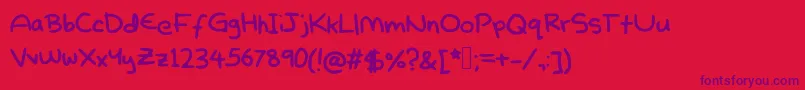 Ordinaryartichoke Font – Purple Fonts on Red Background