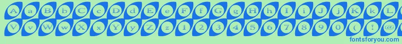 Wide Eyed Font – Blue Fonts on Green Background