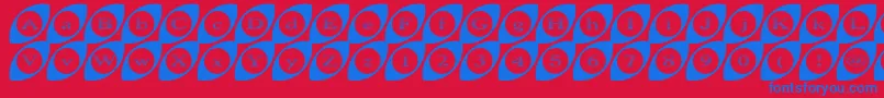 Czcionka Wide Eyed – niebieskie czcionki na czerwonym tle