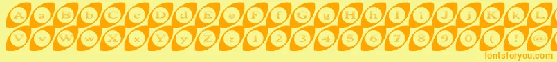 Fonte Wide Eyed – fontes laranjas em um fundo amarelo