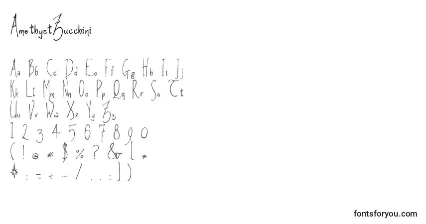 Шрифт AmethystZucchini – алфавит, цифры, специальные символы