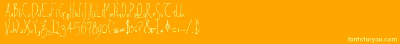 AmethystZucchini Font – Yellow Fonts on Orange Background