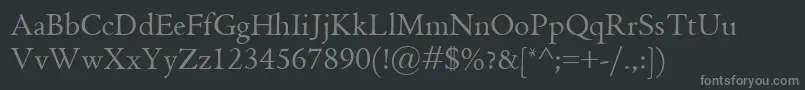 Шрифт GriffoClassico – серые шрифты на чёрном фоне