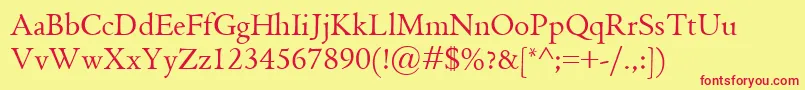 GriffoClassico Font – Red Fonts on Yellow Background