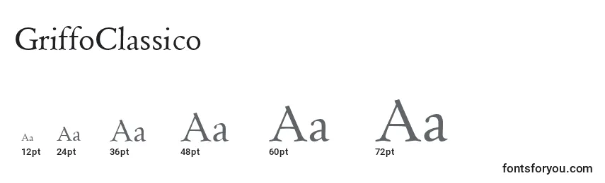 GriffoClassico Font Sizes