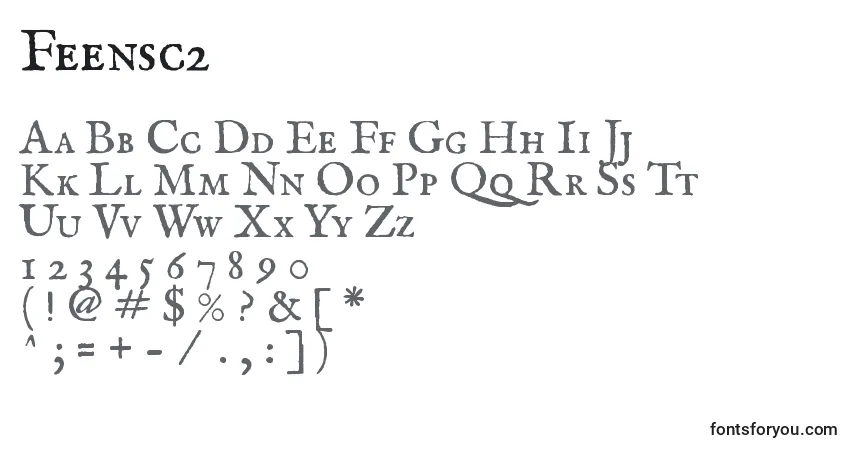 Czcionka Feensc2 – alfabet, cyfry, specjalne znaki