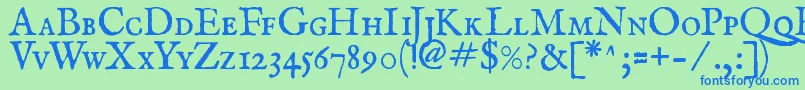 フォントFeensc2 – 青い文字は緑の背景です。