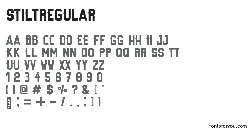 Шрифт StiltRegular (36245) – алфавит, цифры, специальные символы