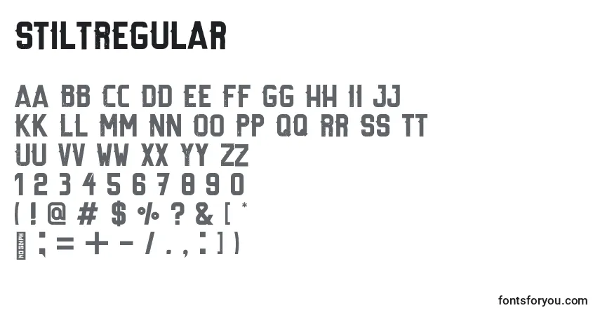 StiltRegular (36245)フォント–アルファベット、数字、特殊文字