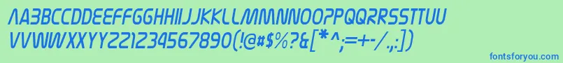 NasalizationcdltItalic Font – Blue Fonts on Green Background