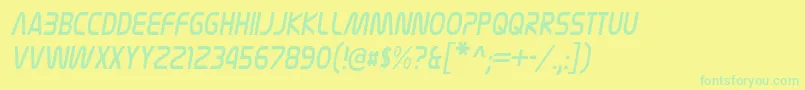 Czcionka NasalizationcdltItalic – zielone czcionki na żółtym tle