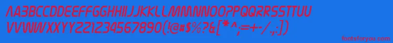 NasalizationcdltItalic Font – Red Fonts on Blue Background