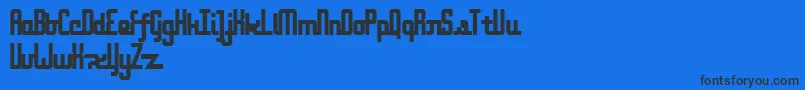 OnakiteThin-Schriftart – Schwarze Schriften auf blauem Hintergrund