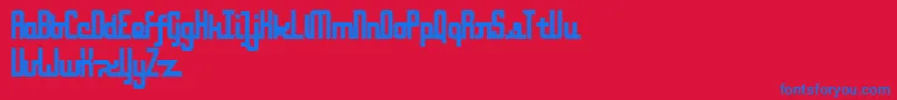 フォントOnakiteThin – 赤い背景に青い文字