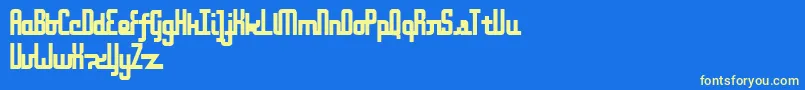 フォントOnakiteThin – 黄色の文字、青い背景