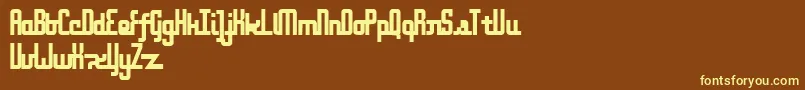 OnakiteThin-Schriftart – Gelbe Schriften auf braunem Hintergrund