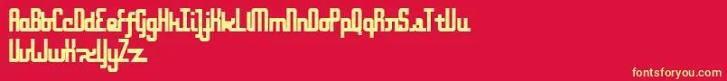 フォントOnakiteThin – 黄色の文字、赤い背景