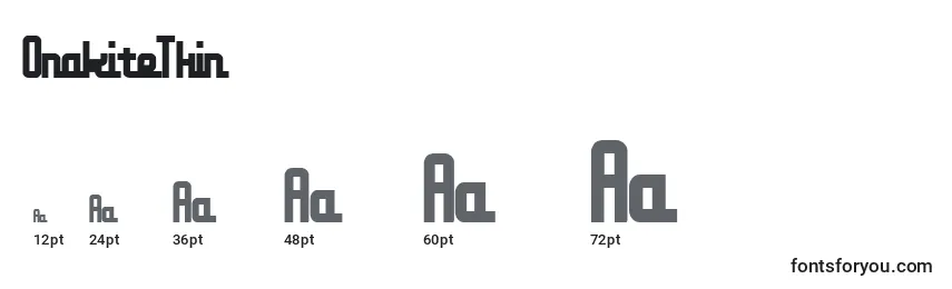 OnakiteThin Font Sizes
