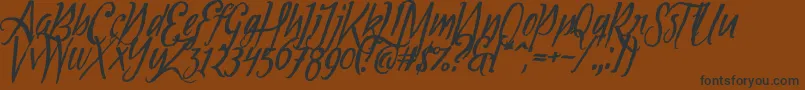 Tipbrush1Slanted Font – Black Fonts on Brown Background