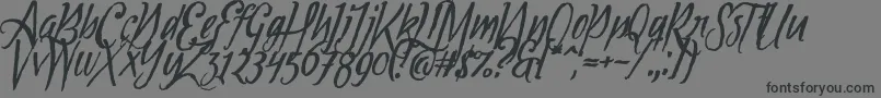 Tipbrush1Slanted Font – Black Fonts on Gray Background