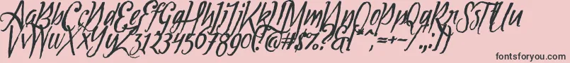 Tipbrush1Slanted Font – Black Fonts on Pink Background