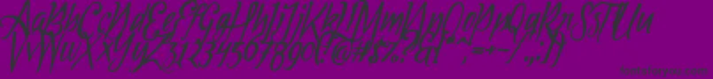 Tipbrush1Slanted Font – Black Fonts on Purple Background