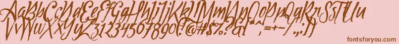Tipbrush1Slanted Font – Brown Fonts on Pink Background
