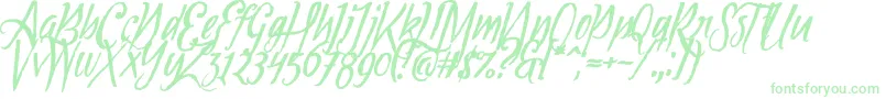 Tipbrush1Slanted Font – Green Fonts on White Background