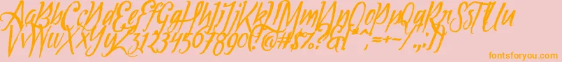 Tipbrush1Slanted Font – Orange Fonts on Pink Background