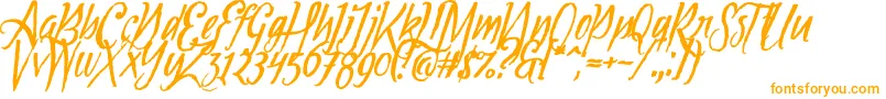 Tipbrush1Slanted Font – Orange Fonts on White Background
