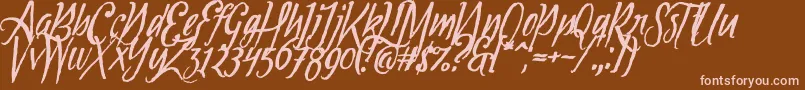 Tipbrush1Slanted Font – Pink Fonts on Brown Background