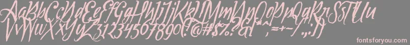 Tipbrush1Slanted Font – Pink Fonts on Gray Background